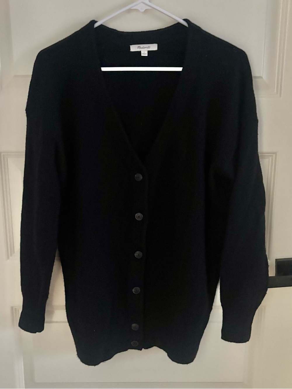 Madewell Black V-Neck Button Cardigan